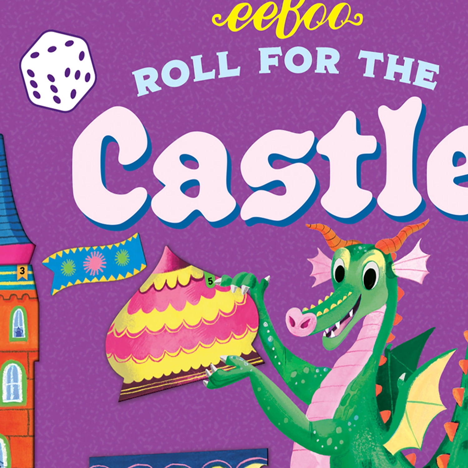 eeBoo Roll For The Castle Dice Game, Ages 4+, For 1-4 Players - Develops Matching Skills And Imaginative, Screen-Free Play, 10-15 Minute Playtime