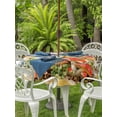 thumbnail image 2 of Happy Easter Outdoor Tablecloth - 54 Inch Round Dining Table Cover, Bunny Eggs Spring Mushrooms Floral Rustic Yellow Waterproof Outdoor Table Cloth with Umbrella Hole & Zipper for Picnic/Patio/Party, 2 of 7
