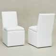 thumbnail image 5 of KINWELL 21" Wide Upholstered Armless Modern Rolling Dining Chairs with Casters Set of 2, Performance Fabric No Assembly Dining Side Chairs for Kitchen Dining Room (White), 5 of 18