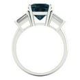 thumbnail image 4 of 3 ct Cushion Cut Natural London Blue Topaz Three-Stone Engagement Ring for Women in 18K White Gold, 4 of 5