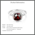 thumbnail image 7 of Gem Stone King Cushion Checkerboard Red Garnet 2.40 Ct 10K White Gold Ring with Accent Diamonds, 7 of 7