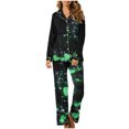 thumbnail image 2 of MIUOWANP Womens Big and Tall Pajama Sets Women's Valentine's Day Printed Pajama Set For Daily Home Wear With Pocket Green S, 2 of 5