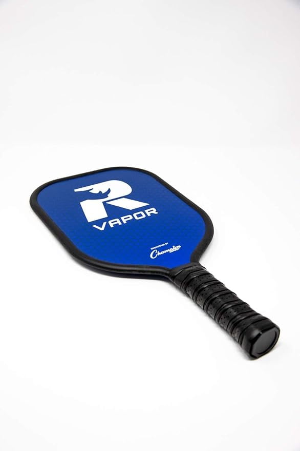 Champion Sports Aluminum Pickleball Paddle Set: Rhino Vapor Pickleball Paddle - Indoor or Outdoor Pickle Ball Paddles - Blue/Black Racket & White/Black Rackets with Two Pickleballs