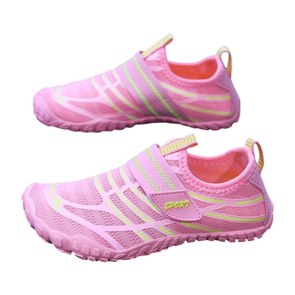 Ticikt Barefoot Water Shoes for Kids - Wide Toe and Quick-drying Sand Shoes Toddler for Hiking Swim Beach Pool Accessories, Camping Must-Haves for Boys Girls,Color:Pink,Size:1.5