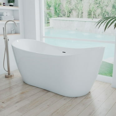 Philo 54 Inch Acrylic Double Slipper Freestanding Tub