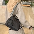 thumbnail image 6 of HUISZJ Nylon Crossbody Bag, Women Shoulder Bag with Zipper, Large Capacity Commute Bag for Work Travel Outdoor (Black), 6 of 7