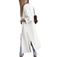 thumbnail image 4 of SAYOO, gabardina abierta por delante para mujer, cárdigan largo de manga 3/4 informal holgado de Color sólido para ropa de calle de otoño SAYOO  moda, 4 of 5