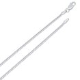 thumbnail image 2 of 1.8mm Solid .925 Sterling Silver Flat Beveled Curb Choker Chain Necklace, 16 inches, 2 of 7