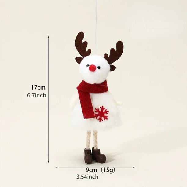 Colgante de muñeco de Ángel de Navidad, adorno de felpa blanca, accesorios de decoración de coche al aire libre, decoraciones para árbol de Navidad, estatua Linda