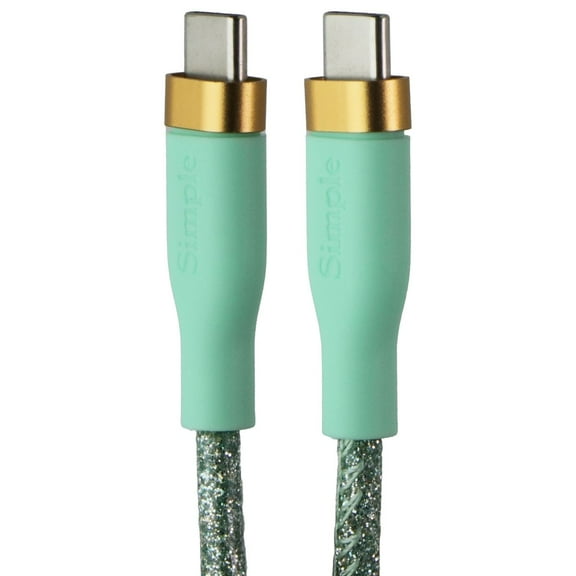 Open Box Simple Fashion Glitter Series 6FT USB-C to USB-C Cable - Green