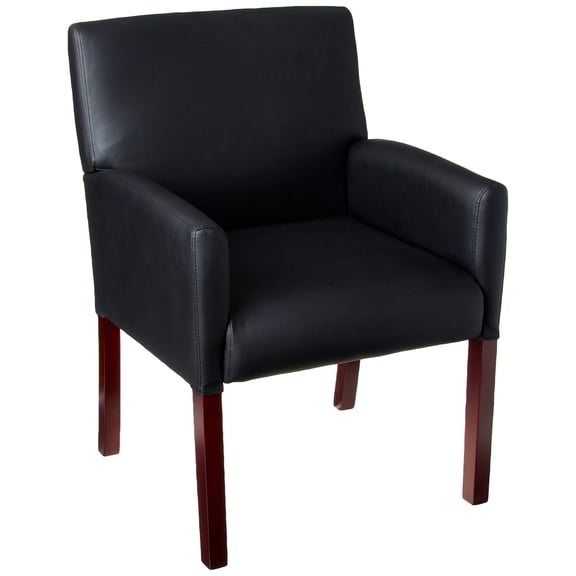 Scranton & Co Contemporary Vinyl Reception Arm Chair in Black