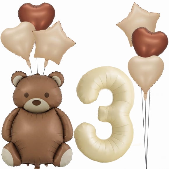 Globo inflable con forma de oso PRELITER, marrón, para decoración de fiesta de cumpleaños