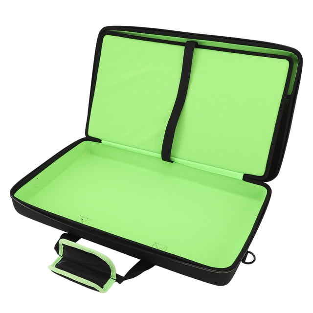 DJ Controller Carrying Case, Scratch Proof DJ Controller Case Green Lining Padded with Adjustable Shoulder Strap for Travel