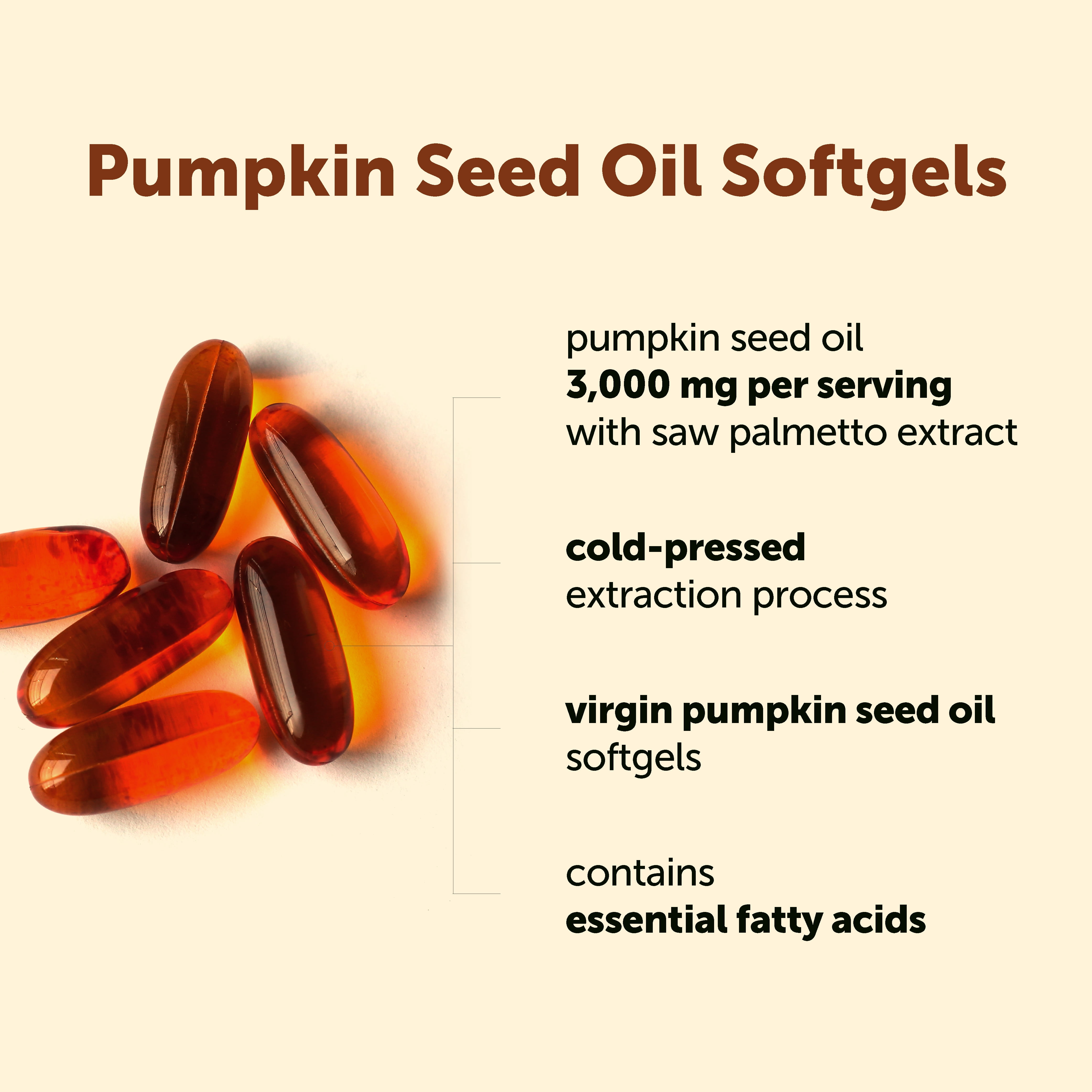 Micro Ingredients Pumpkin Seed Oil with Saw Palmetto, Cold Pressed, Pure Virgin Oil, Essential Fatty Acids, & Phytosterols, 60 Softgels