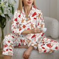 thumbnail image 6 of Vsdgher Gingerbread Holiday Sweets Pajamas Set Long Sleeve Sleepwear Womens Button Down Nightwear Pj Sets-Small, 6 of 7