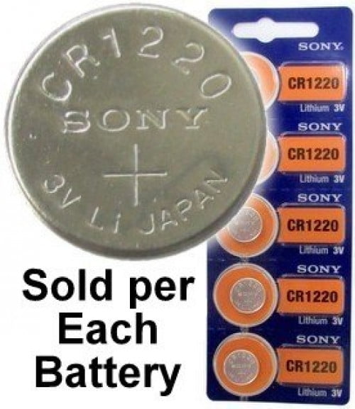Sony CR1220 3 Volt Lithium Coin Battery On Tear Strip ()