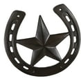 thumbnail image 5 of 10"W Rustic Cast Iron Cowboy Horseshoe With Western Star Wall Decor Art Plaque, 5 of 8