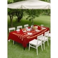 thumbnail image 3 of Outdoor Tablecloth with Umbrella Hole and Zipper, Christmas Shinny Tree Rectangle Table Cloth 60x102 Inch Waterproof Tablecloth, Xmas Light Stars Abstract Red Picnic Table Cover for Patio Camping, 3 of 7
