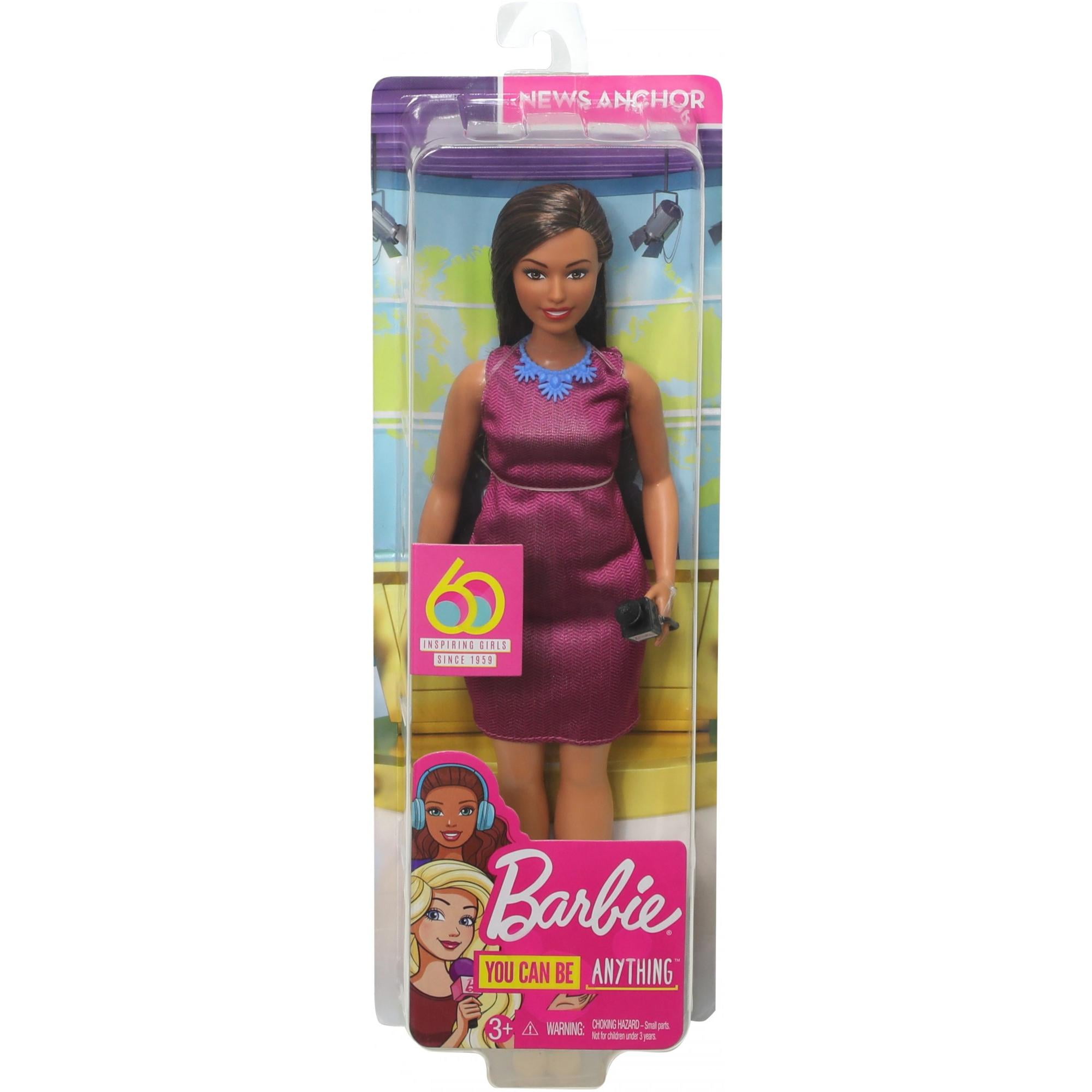 enz ethisch Geloofsbelijdenis Barbie 60th Anniversary Careers News Anchor Doll with Accessories -  Walmart.com