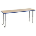 thumbnail image 1 of ECR4Kids 24in x 72in Rectangle Everyday T-Mold Adjustable Activity Table Maple/Blue/Silver - Super Leg, 1 of 2