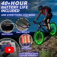 thumbnail image 4 of Luces LED para ruedas de bicicleta con pilas incluidas. ¡100 % más brillantes y visibles desde todos los ángulos para máxima seguridad y estilo! (Paquete de 1 neumático), 4 of 5