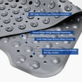 thumbnail image 3 of Goaxuzt Bath and Shower Mat Non Slip Extra Long Bath Mats for Tub with Suction Cups & Drain Holes Machine Washable, 39.4" x 15.8" Gray, 3 of 12