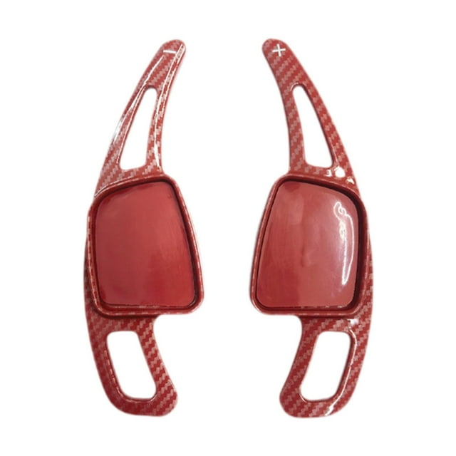 2 piezas de extensión de palanca de cambios para volante de coche para S5 A7 A8 Q2 Patrón de carbono rojo