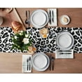 thumbnail image 3 of Table Runner Dresser Scarves 120 Inch Long, White Black Leopard Skin Textxure Linen Dining Table Runners Wild Animals Tabletop Scarf for Wedding Holiday Party Kitchen, 3 of 7