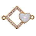 thumbnail image 2 of 1 piezas de tón cuadrado y diseñados en apariencia de , colgantes, conectores de joyería para bricoje, colr, pulseras, fabricación de BLESIY Encantos de conectores de corazón, 2 of 6