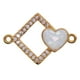 thumbnail image 2 of 1 pieza de latón cuadrados conectores de de colgantes collar accesorios de fabricación de joyas conector para suminist Oro + blanco, 2 of 6
