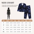 thumbnail image 4 of KLL Blue-Purple Raspberries Print Women's Long Sleeve Pajamas with Pants Sleepwear Loungewear 2 Set-Medium, 4 of 8