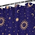 thumbnail image 3 of Blue Gold Sun Moon Pattern Shower Curtain 36"x72" ,Bathroom Decorative Shower Curtains Set with 12 Hooks,Modern Waterproof Washable Shower Curtain, 3 of 6