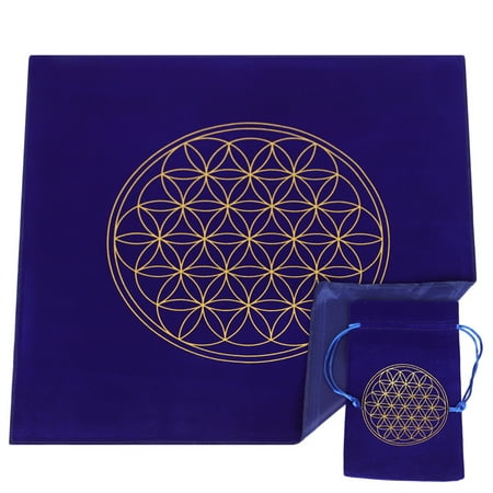 

ibaste Tarot Cards Altar Cloth | The Flower Of Life Crystal Lattice Tarot Tablecloth With Tarot Cards Bag Pouch | Witchcraft Tarot