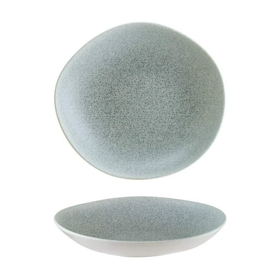Luca Ocean Matte 10.25" x 9.5" x h:2.5" 36 oz. Organic Blue Porcelain Bowl