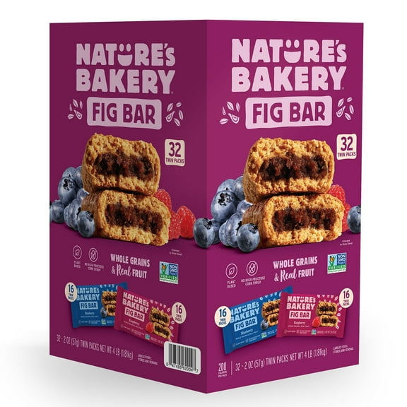 Nature's Bakery Fig Bars, Variety Pack, 2 oz., 32 ct.