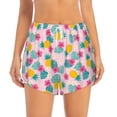 thumbnail image 2 of Daiia Pineapple And Leaves Pattern Women's 2 in 1 Running Shorts - Lightweight Athletic Workout Gym Yoga Shorts Liner with Phone Pockets-XX-Large, 2 of 7