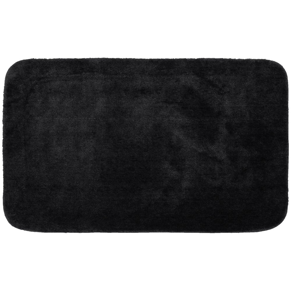 Traditional Soft and Plush Nylon Washable Bath Rug Black, 30"x50