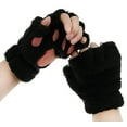 thumbnail image 3 of Lilgiuy Women's Thermal Fingerless Gloves Cute Cat Claw Bear Paw Plush Fingerless Finger Gloves Lined Windstopper Gloves Soft Warm Outdoor Sports Cycling Gloves Black Fashion 2022, 3 of 5