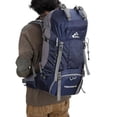 thumbnail image 3 of de viaje para acampar y senderismo de 60L, de viaje impermeable Molle con múltiples bolsillos, riñonera, transpirable acolchada ajusta Azul Soledad Senderismo Saco Grande, 3 of 8