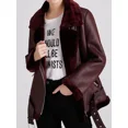 thumbnail image 4 of -abrigo grueso y cálido para mujer, chaqueta de ante marrón con cinturón, de piel sintética de cordero, a prueba de viento, para invierno, 4 of 5