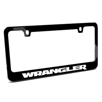 Jeep Wordmark Chrome License Plate Frame - Officially Licensed Metal Holder With Screw Covers