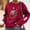 A1196 Red, variant on Football Sweatshirt for Women Realistic Sports Graphic Crewneck Long Sleeve Pullover Relaxed Fit Game Day Clothes Novelty Athletic Top