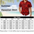 thumbnail image 2 of Hawaiian Shirts for Men Short Sleeve Casual Summer Beach Aloha Red Shirt Palm tree leaves T-Shirt, 2 of 7