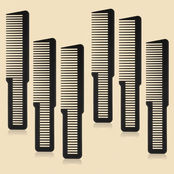 6 Pieces Clipper Barber Comb Professional Flat Top Combs for Stylists and Barbers(Black)