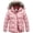Pink, variant on Heting Women's Plus Size Hooded Puffer Jacket Quilted Thicken Winter Coat with Removable Hood, Windproof Waterproof Warm Overcoat with Multi-Pockets Khaki 4X
