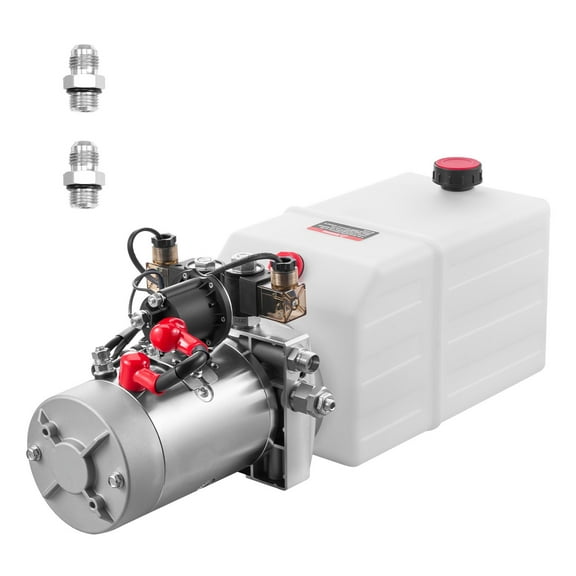 KFFKFF 6 Quart Hydraulic Power Unit, Double Acting Pump for Dump Trailers, 3200 PSI Max Pressure & 0.91 GPM Flow Rate