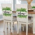 thumbnail image 2 of WELCOME Green Leaves Chair Covers Set of 6 Summer Farmhouses Countryside Chair Back Covers Stretch Removable Washable Slipcovers Protector for Dining Room Kitchen Party Decor, 2 of 9