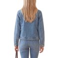 thumbnail image 3 of INSPIRE CHIC Women's Denim Jacket Casual Long Sleeves Washed Button Up Round Neck Jean Jackets Small Light Blue, 3 of 6