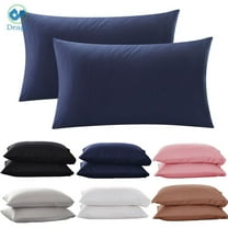 Deago Set of 2 Ultra Soft Microfiber Bed Pillow Case Pillow Covers with Envelope Closure - King Size/Navy