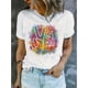thumbnail image 1 of Women's Hippie-Inspired Graphic Tee - Casual Short Sleeve Crew Neck Top, Breathable , Perfect for Spring & Summer Tee For Adult, Men, Women, Teen, Teenager, Adolescent, Youth, 1 of 4
